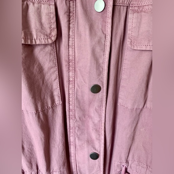 Evri lightweight canvas jacket 3X solid lavender drawstring waist Plus Size - Picture 3 of 5